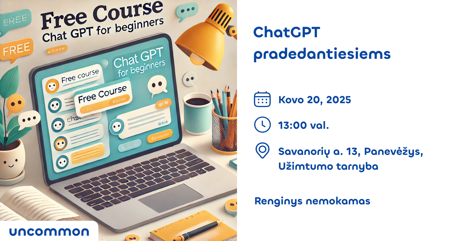UŽT PANEVĖŽYS | ChatGPT pradedantiesiems